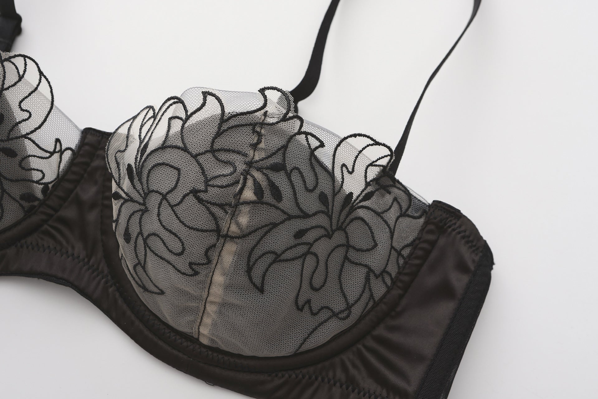 French Laceup Halfcup Bra