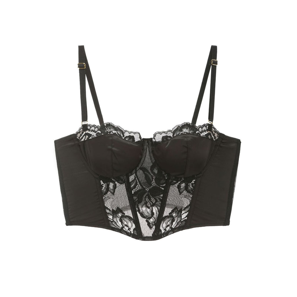 Gothic Lace Long Fishbone Bra