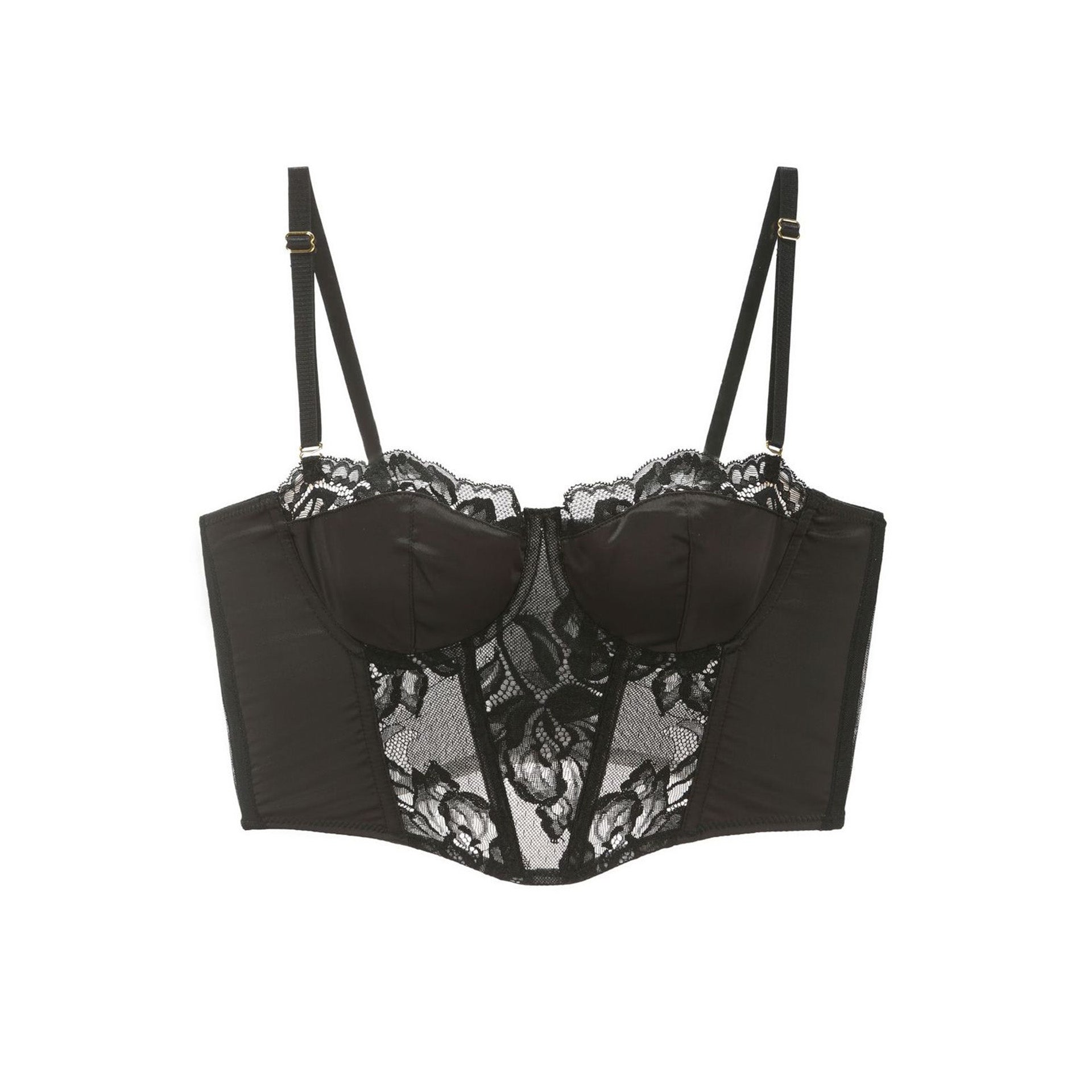 Gothic Lace Long Fishbone Bra