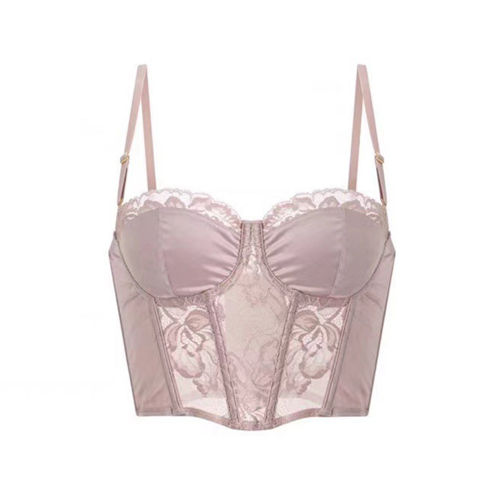 Gothic Lace Long Fishbone Bra