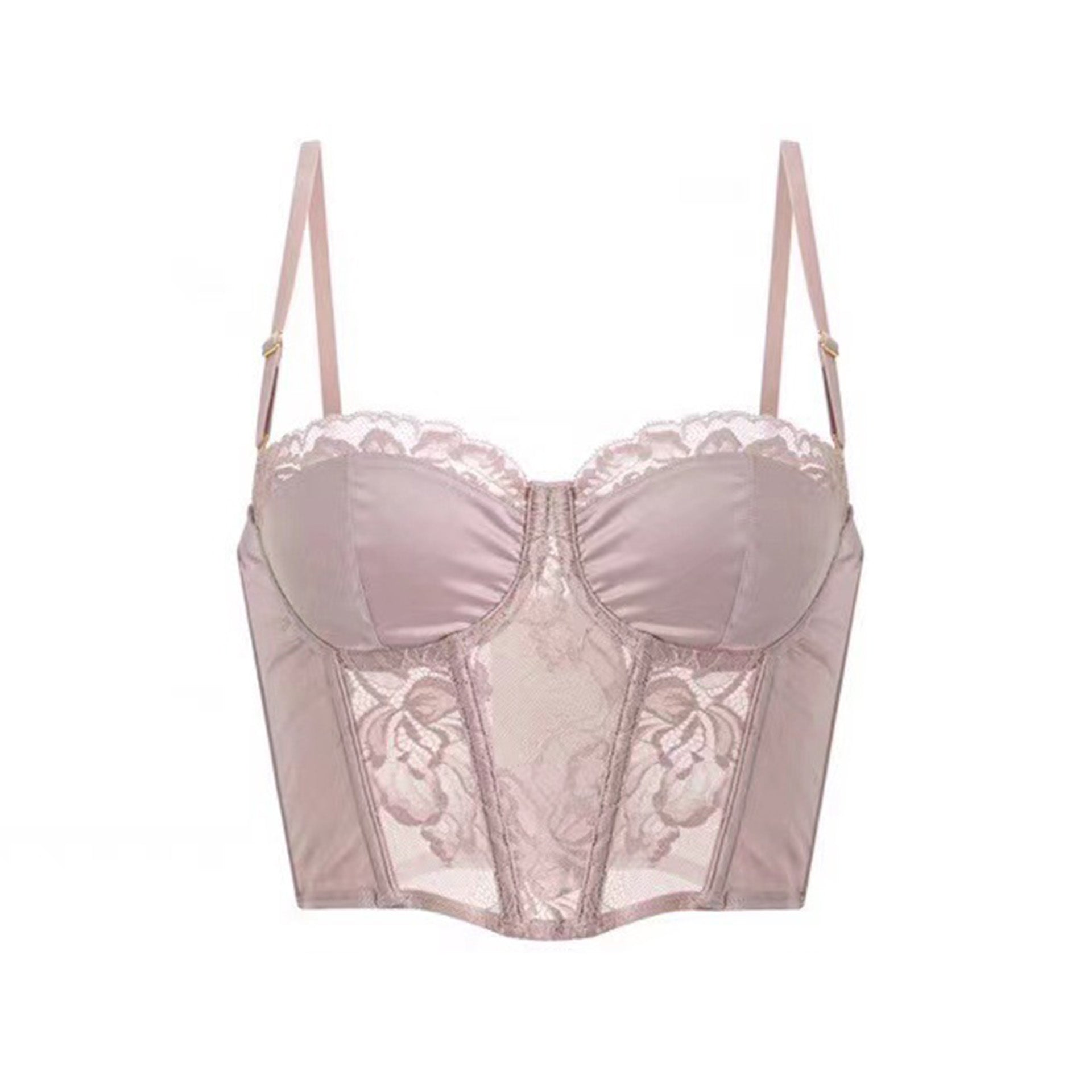 Gothic Lace Long Fishbone Bra