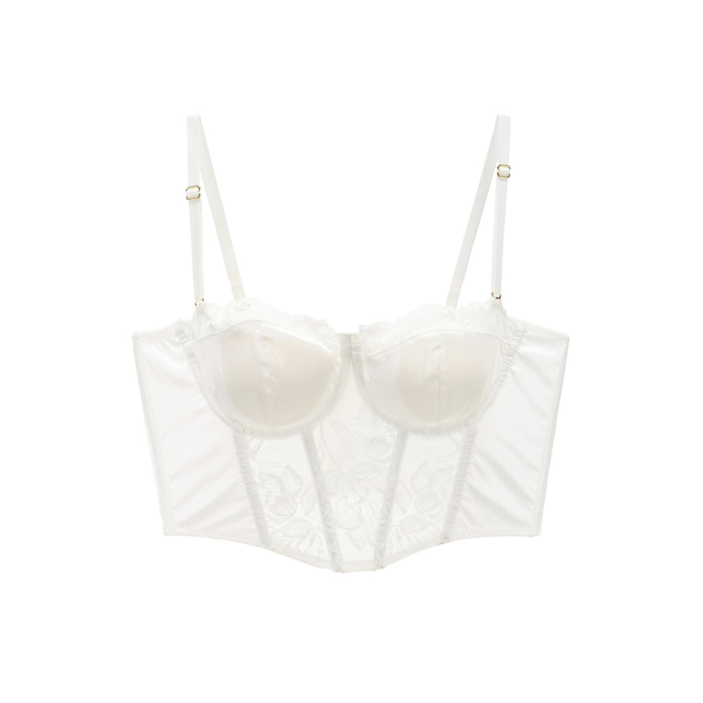 Gothic Lace Long Fishbone Bra